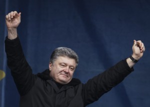 Opposition leader Poroshenko attends an anti-government rally in Kiev
