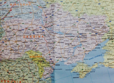 Печатная версия карты "Галилеос".  Крым указан частью РФ.Фото: eurointegration.com.ua