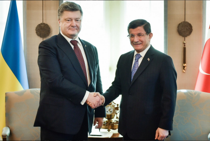 Президент Украины Петр Порошенко и премьер-министр Турции Ахмет Давутоглу