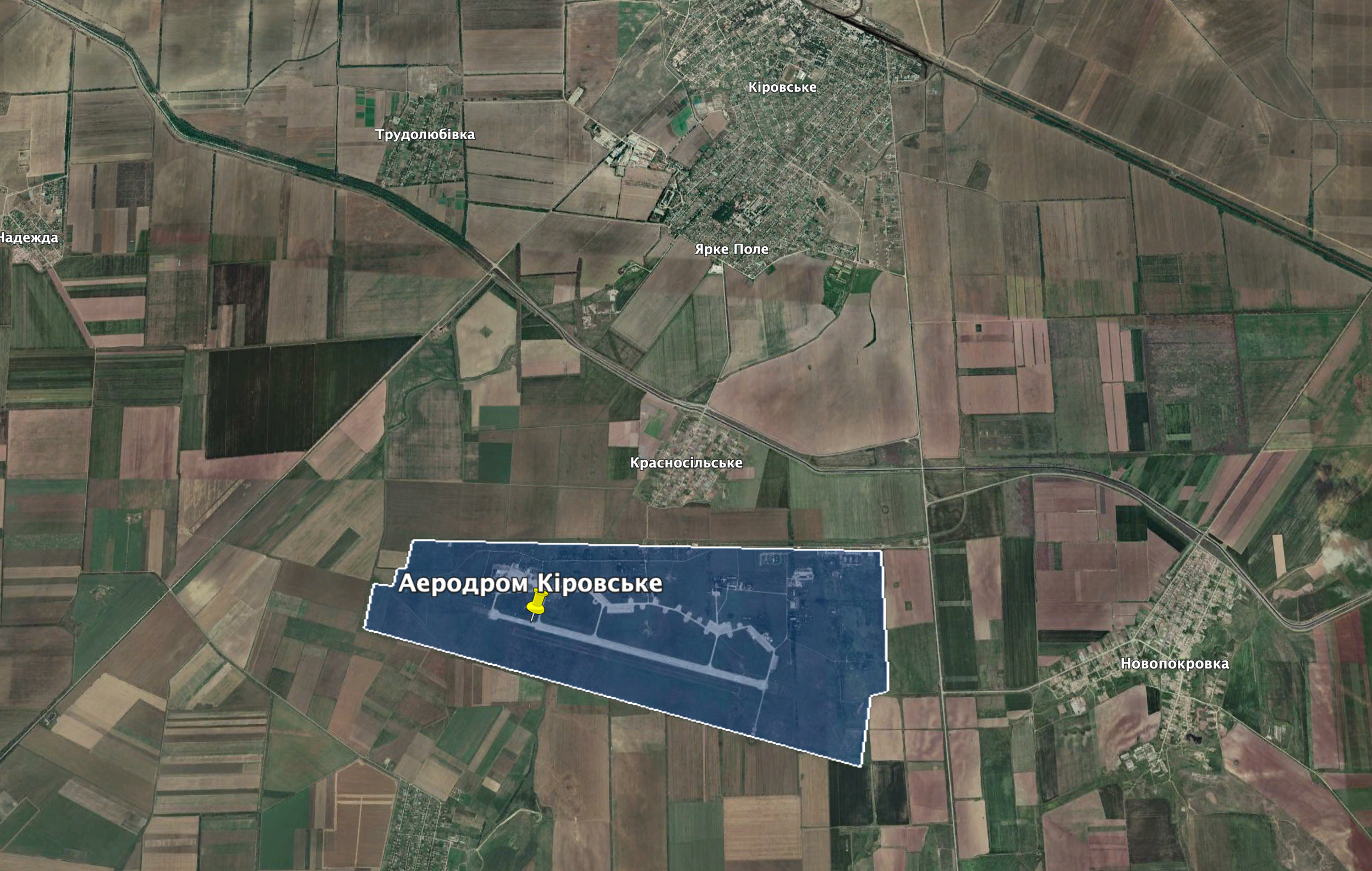 Військовий аеродром Кіровське Фото: Google Earth