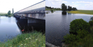Річка Токмачка в передмісті Токмака до та після появи дамби Фото - відкриті джерела