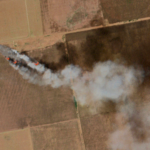 Пожежа на окупованій частині Херсонщини, вересень 2023 р. Фото: супутник Sentinel-2