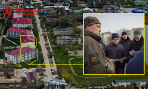 Перший зам адміністрації Путіна С.Кірієнко під час візиту в ДОЦ на Бердянській косі. Колаж: investigator.org.ua