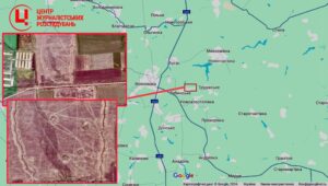 Військовий полігон у Волноваському р-ні на Донеччині на знімках Google Maps. Колаж: investigator.org.ua