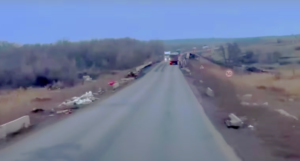 Міст через р. Берда на трасі М14 на півночі с. Осипенко Бердянського раойну. Зима 2023 р.  