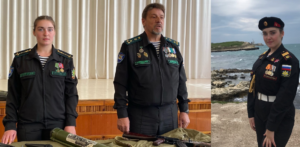 Дар’я Горохова та Олександр Дьяченко проводять урок мужності у сімферопольській школі 25 Фото: sun9-16.userapi.com