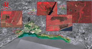 Згарища після ймовірних ударів по російській окупаційний армії на ТОТ півдня Донецької області з 20.06.2024 – 23.06.2024 р.   Джерело фото: супутник Sentinel-2, сервіс Google Earth Колаж: investigator.org.ua