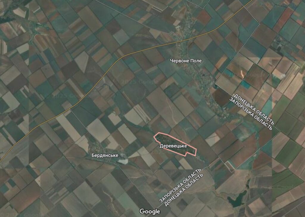 Місце злочину окупантів у Бердянському районі. Фото: скрін GoogleMaps