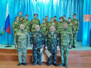 “Ветерани “спеціальних військових операцій” в одній з захоплених шкіл Херсонської області, лютий 2025 року. Фото з окупаційних пабліків