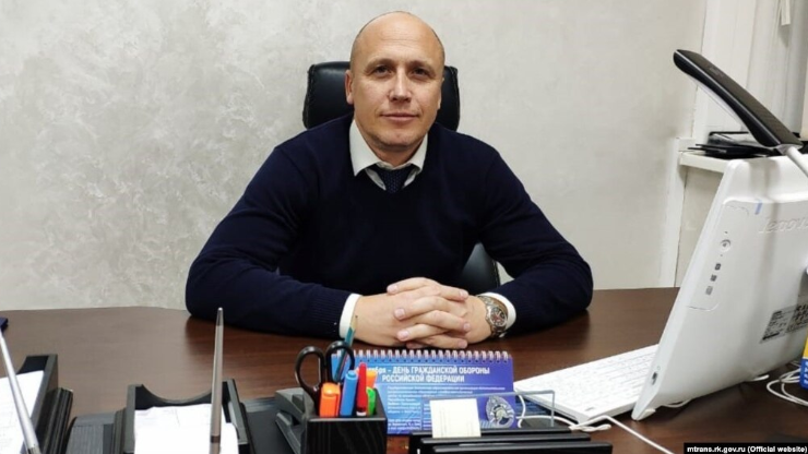 Колаборант Микола Зеленкевич, в.о.директора “НИКИМП”, що управляє експропрійованими кримськими і азовськими портами. Фото: соцмережі 
