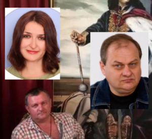 Олена Гарькава, Віктор Зубков і Андрій Прийма (внизу)