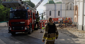 Печерська лавра постраждала від обстрілу / Фото: Мар’янна Котик, Укрінформ