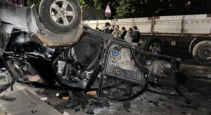 Пошкоджене авто ТЦК. Фот: Суспільне Львів/Грицан Ірина